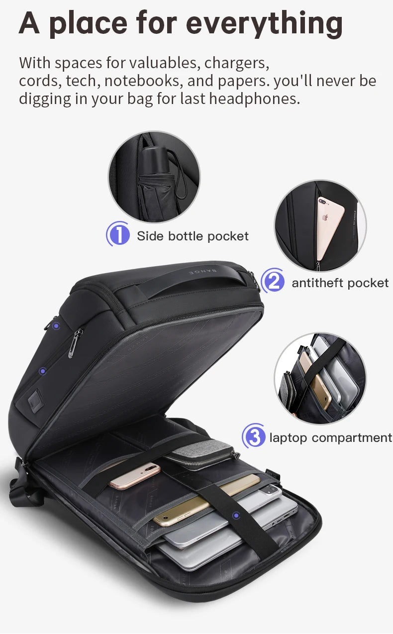 BANGE Business Backpacks Laptop 15.6 inch Multifunctional WaterProof Big Capacity Daily Work Male Backpack School Bag Mochila
