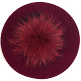 Women's Knit Beret with Oversized Pom Pom | Geebro