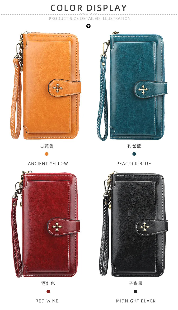 New Women Wallets Fashion Long PU Leather Top Quality Brand Card Holder Classic Female Purse Zipper Wallet For Women