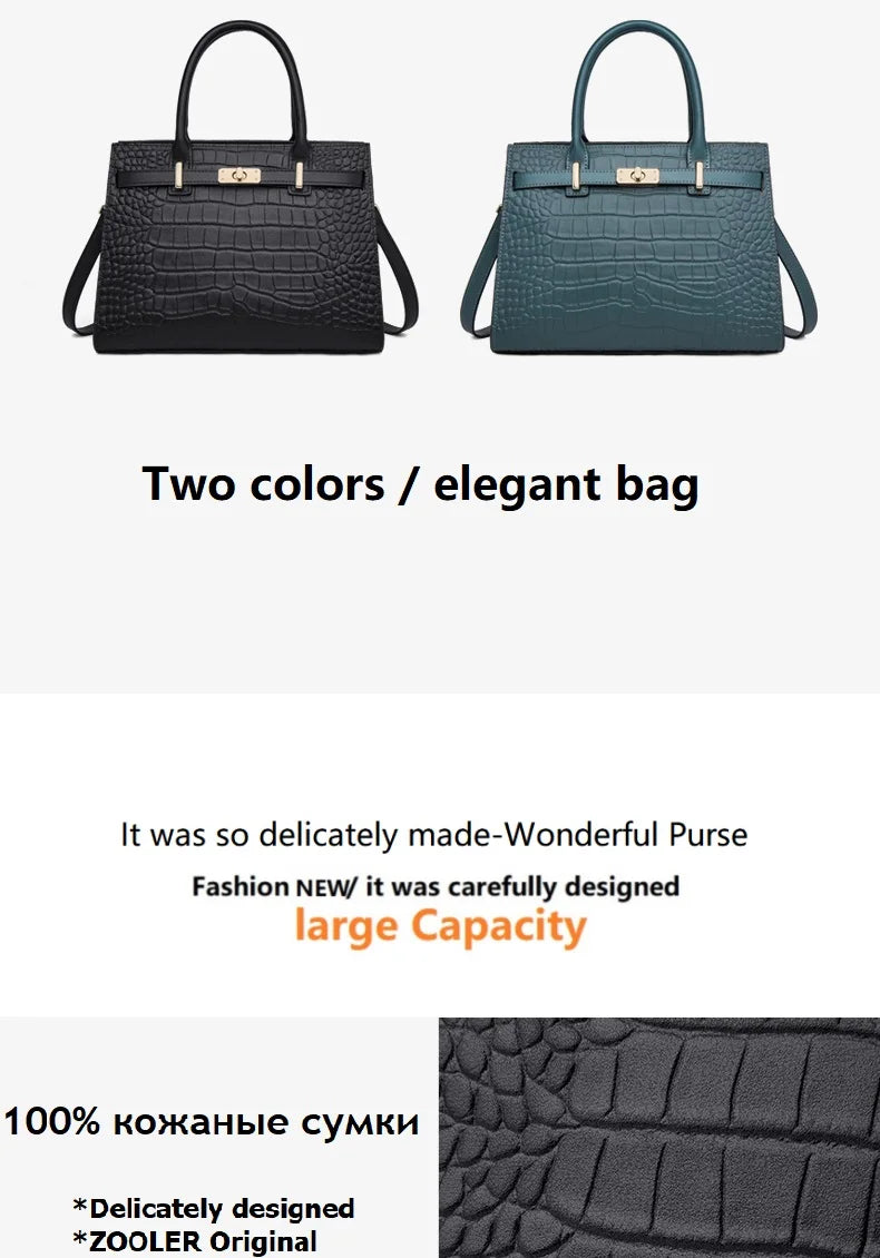 Hot ZOOLER Fashion Woman Bag Full Genuine Leather Shoulder Bags for Businesswomen Real Cow Handbags Purses Bolsa Feminina #wg383
