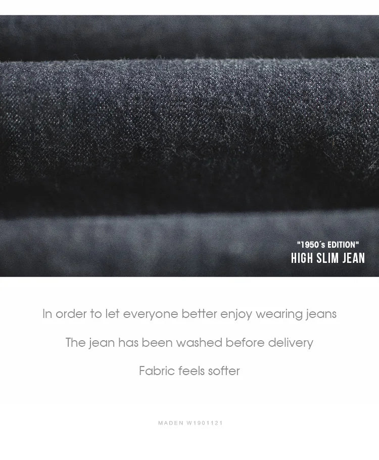 Maden Men's 14oz Raw Selvedge Denim Jeans Vintage Straight Fit Horsehide Leather Patch Paris Buckle Jeans for Autumn and Winter