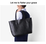 2023 New Women Deluxe Cowhide Genuine Leather Totes Handbag Lady Simple Soft Satchels Bag High Capacity Waterproof Shopping Bags