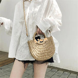 Women's Handmade Straw Tote Bag – Bohemian Beach Weave