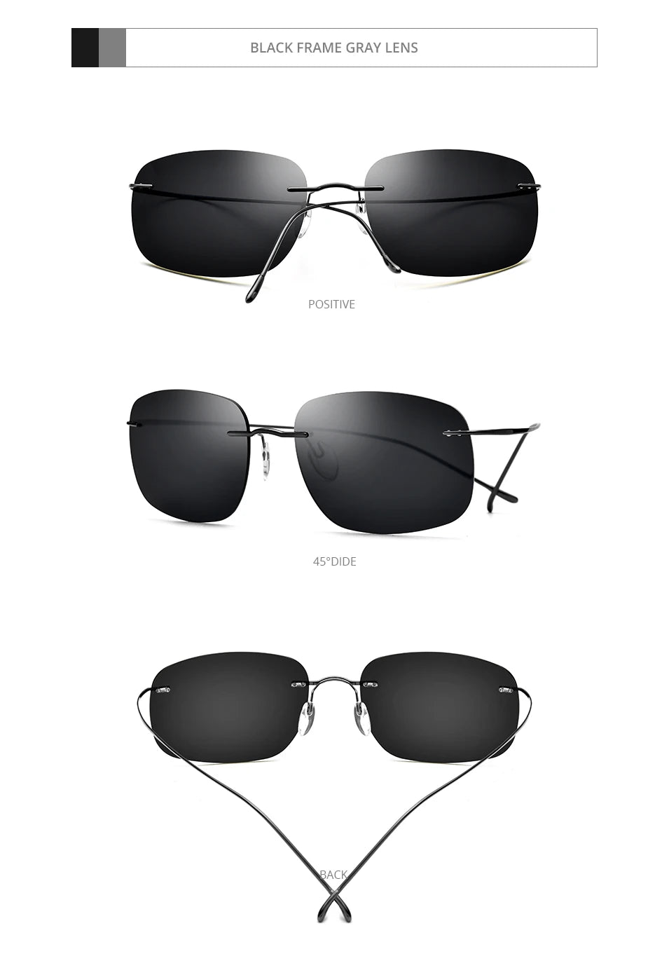 FONEX Titanium Rimless Polarized Sunglasses – Ultralight