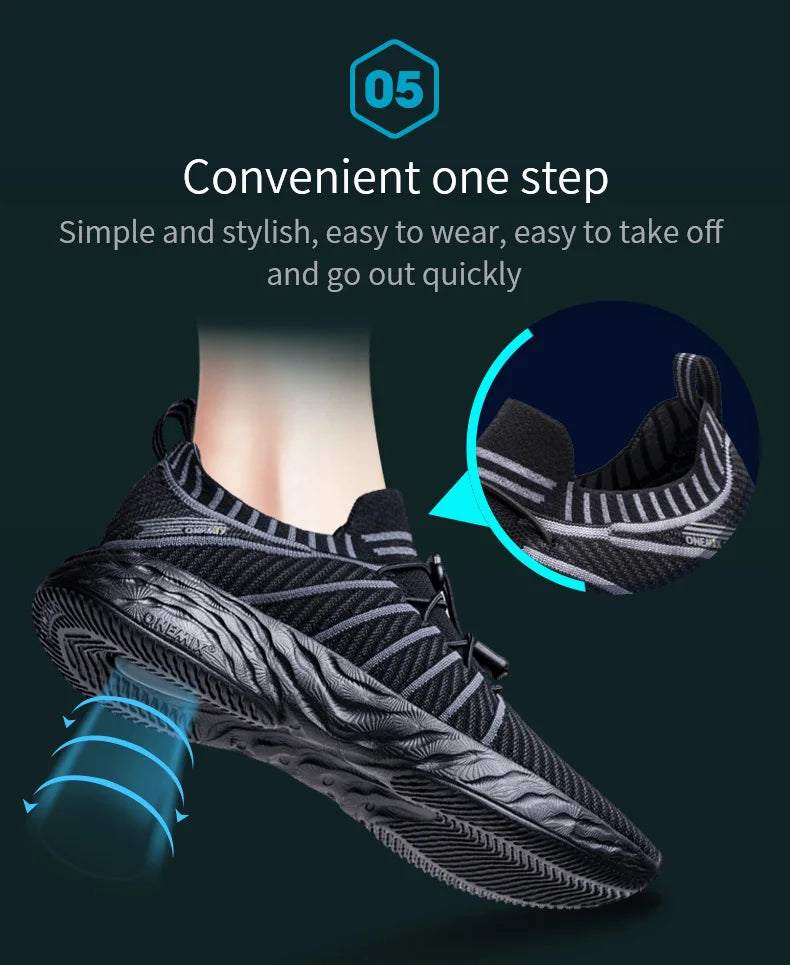 ONEMIX 2026 Men Running Shoes Non-slip Shock Absorption Sneaker Lightweight Tennis Shoe Waterproof Man Breathable Casual Shoes