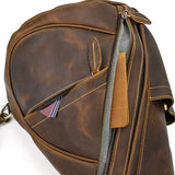 Single Shoulder Bagpack Genuine Leather Chest Bag Outdoor Riding Bag Chest Packs For Biker Men Male Sling Bags Cow Leather