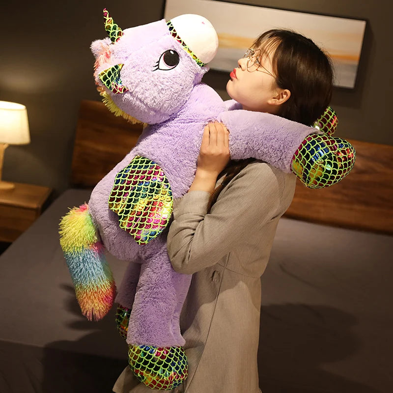 New Arrive High Quality 90-120CM Horse Plush Toys Stuffed Animal Doll Boys Girls  Birthday Gift Home Shop Decor Triver