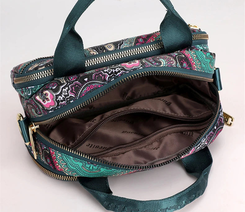 Women's Floral Nylon Crossbody Shoulder Bag