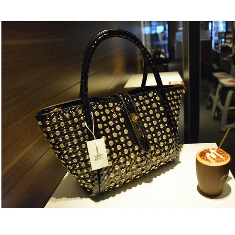 iPinee Rhinestones Crossbody Bags For Women Patent  Leather Luxury Handbags Women Bag Designer Ladies Messenger Bag Sac A Main