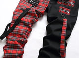 Men's Punk Patchwork Slim Denim Jeans