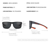 KDEAM New Polarized Men's Sunglasses Square Outdoor Photochromic Sun Glasses Women Non-Slip Nose Pad Full Accessories Included