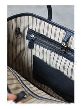 Women's Fashion Shoulder Bag Luxury Designer Handbag Large Capacity Canvas With Genuine Leather Tote For Shopping,Commuting,Work