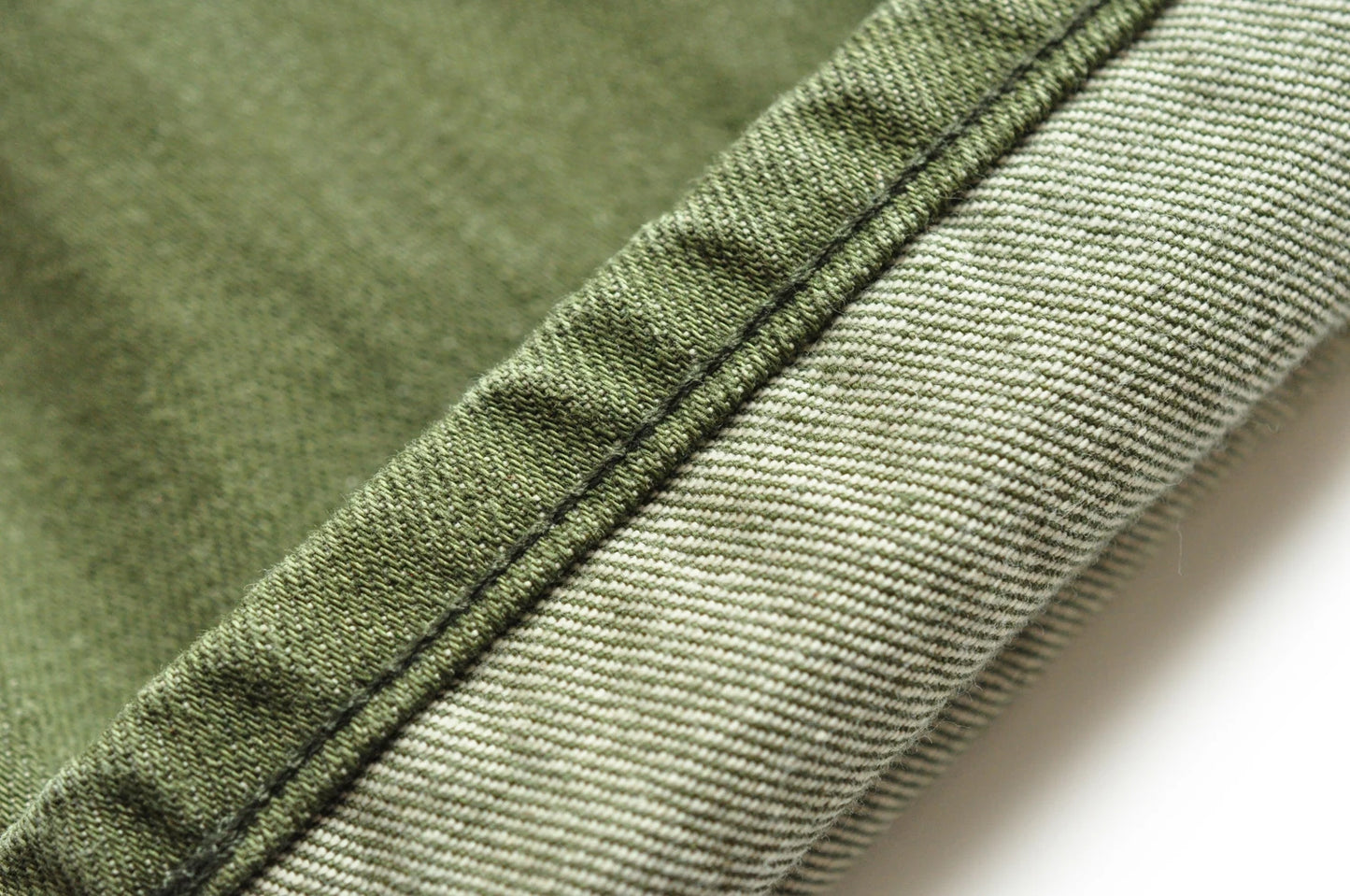 Saucezhan Men Jeans Vulcanization Olive Green 107 Selvedge Denim Jeans Men washed  Slim Fit 14 Oz  Zipper Fly