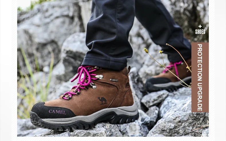 GOLDEN CAMEL Waterproof Hiking Shoes Men and Women Outdoor Anti-Slip Climbing Trekking Shoes for Men 2023 Leather Hiking Boots