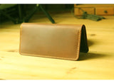 Handmade Vintage Crazy horse Genuine Leather Wallet men Leather long wallet clutch bag male purse money clips money bag