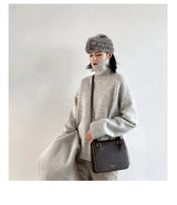 Women's Relaxed Mock Neck Knit Sweater