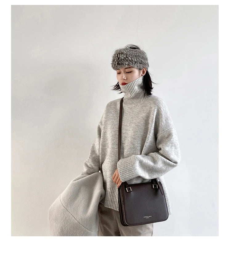 Women's Relaxed Mock Neck Knit Sweater