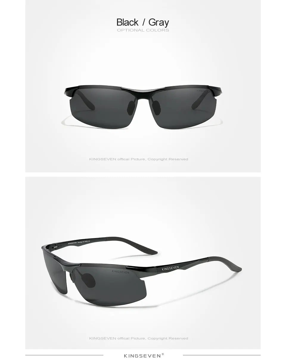 Genuine KINGSEVEN Polarized Men Aluminum Sunglasses Driving Mirror Lens Male Sun Glasses Aviation Women For Men Eyewear 9126
