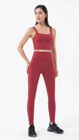Women's Yoga Set with Sports Bra & High-Waist Leggings