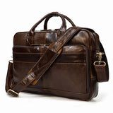 Men Briefcase Genuine Leather Laptop Bag 14 15.6" PC Doctor Lawyer Computer Bag Cowhide Male Briefcase Leather Men Business Bag