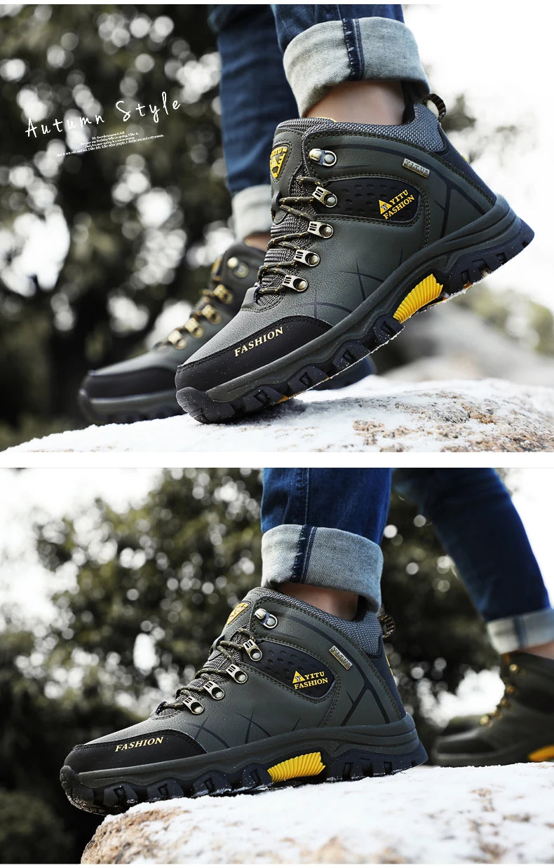 Waterproof Winter Leather Hiking Boots