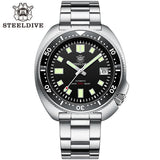 Steeldive SD1970 White Date Background 200M Wateproof AR Coating Sapphire Glass NH35 Black DIal Turtle Automatic Mens Dive Watch