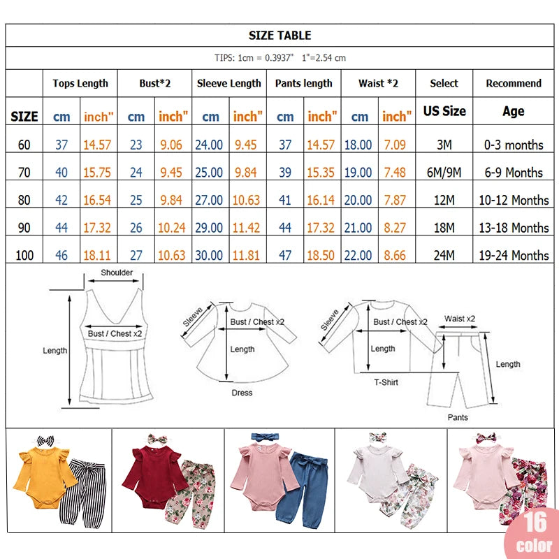 Baby Girl 3-Piece Outfit with Pants & Headband