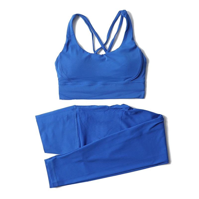 Women's Yoga Set with Sports Bra & High-Waist Leggings