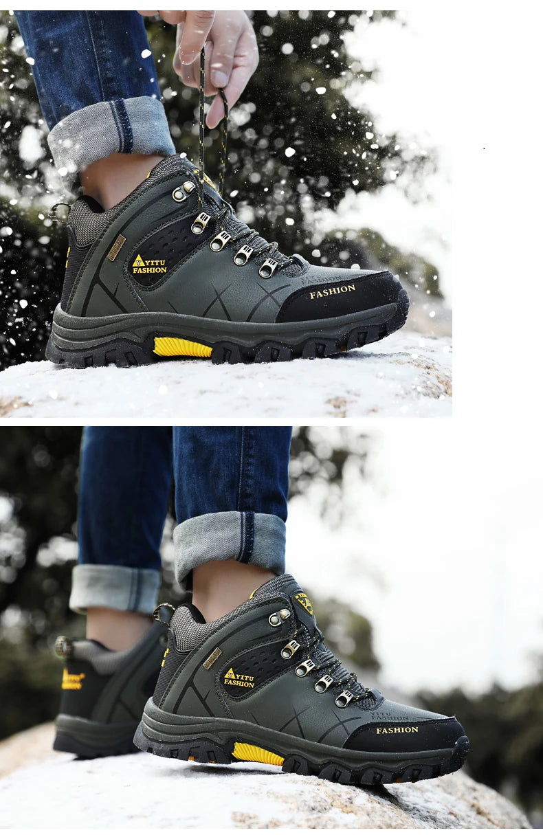 Waterproof Winter Leather Hiking Boots