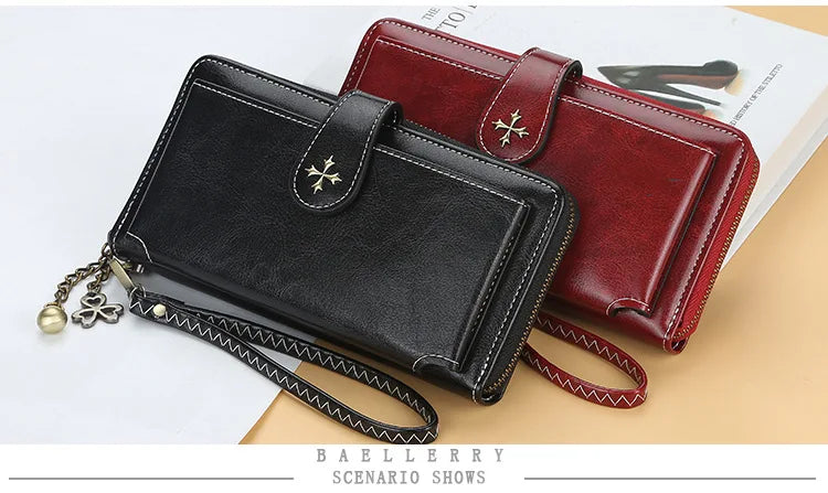 New Women Wallets Fashion Long PU Leather Top Quality Brand Card Holder Classic Female Purse Zipper Wallet For Women