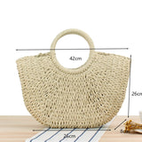 Women's Handmade Straw Tote Bag – Bohemian Beach Weave