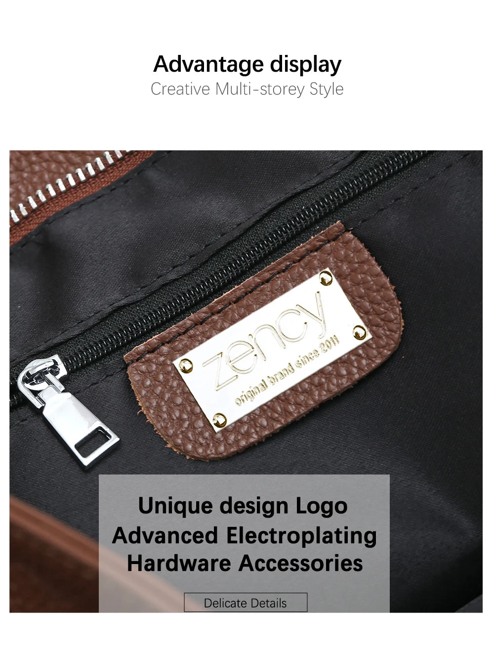 Zency Soft Cowhide Leather Winter Women's Shoulder Bag Casual Commuter High Capacity Female Crossbody Handbag Vintage Shopper