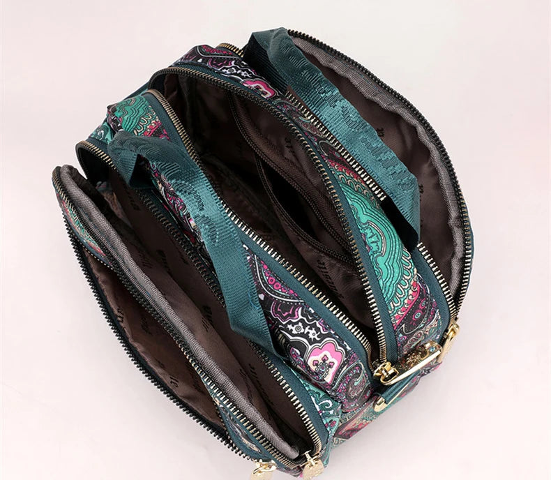 Women's Floral Nylon Crossbody Shoulder Bag