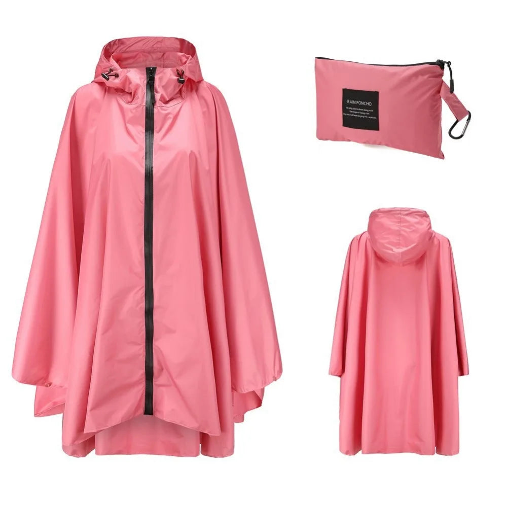 Women's Elegant Waterproof Poncho Raincoat – All Sizes