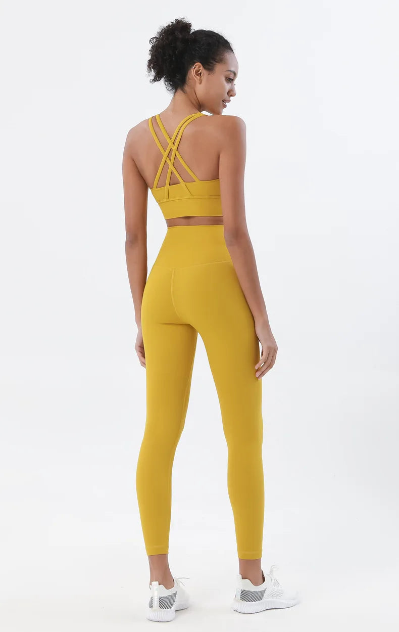 Women's Yoga Set with Sports Bra & High-Waist Leggings