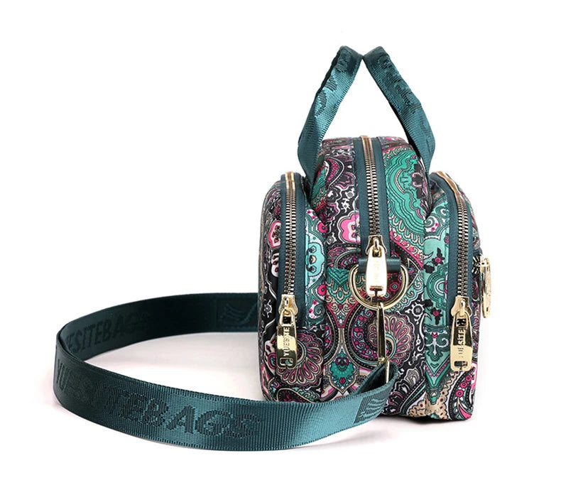 Women's Floral Nylon Crossbody Shoulder Bag