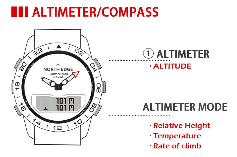 NORTH EDGE Gavia 2 Men's Dive & Adventure Watch