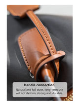 Zipper Tote Bags For Women Nylon With Real Leather Handbag High Quality Single Shoulder Bag