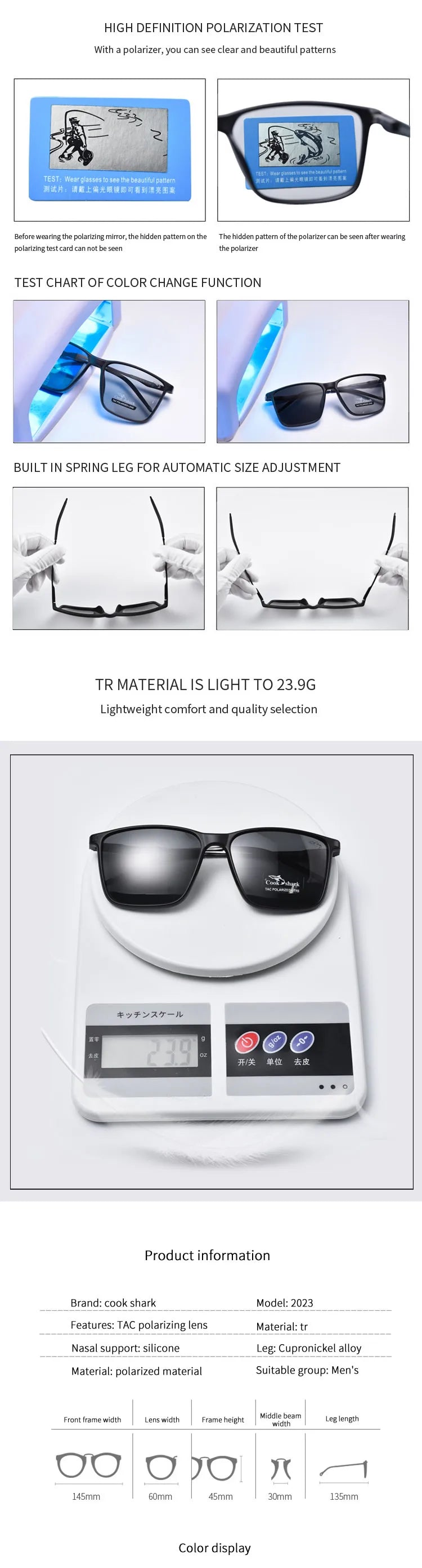 Cook Shark Polarized Sunglasses | UV400 & Photochromic