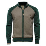 Spliced Streetwear Cardigan – High-Quality USA-Made Cotton Zip Sweater