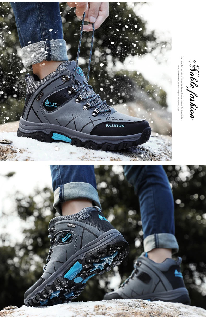 Waterproof Winter Leather Hiking Boots
