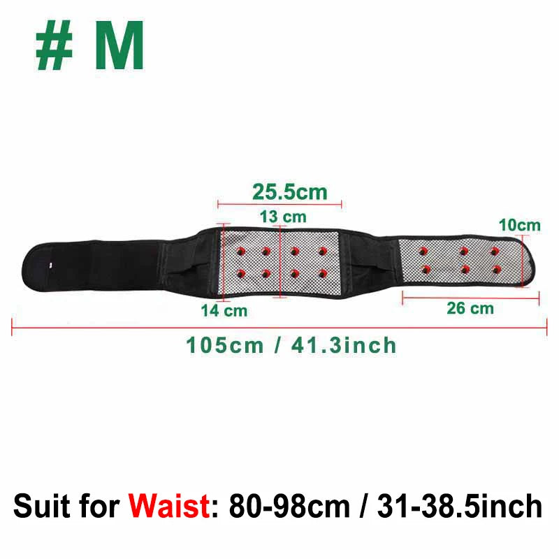ComfortFit Adjustable Tourmaline Back Support & Lumbar Brace