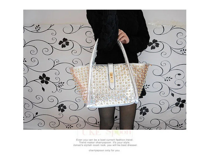 iPinee Rhinestones Crossbody Bags For Women Patent  Leather Luxury Handbags Women Bag Designer Ladies Messenger Bag Sac A Main