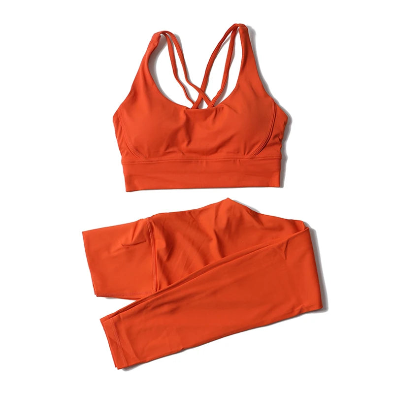 Women's Yoga Set with Sports Bra & High-Waist Leggings