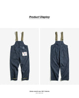 Maden Vintage Unisex Denim Overalls – Navy Baggy Fit