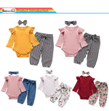 Baby Girl 3-Piece Outfit with Pants & Headband