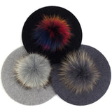 Women's Knit Beret with Oversized Pom Pom | Geebro