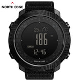 North Edge Men Sports Watches Waterproof 50M LED Digital Watch Men Military Compass Altitude Barometer