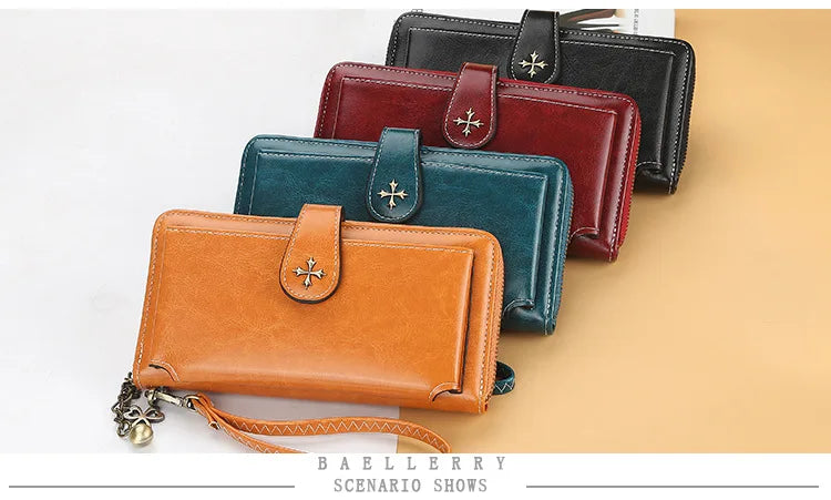 New Women Wallets Fashion Long PU Leather Top Quality Brand Card Holder Classic Female Purse Zipper Wallet For Women