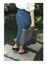 JAZZQ Reversible Genuine Leather Tote | First-Layer Cowhide